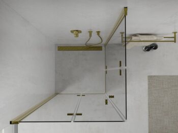 MEXEN/S - Lima Duo sprchovací kút 80 x 80, transparent, zlato 856-080-080-50-00-02