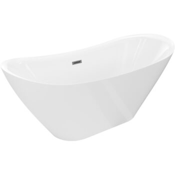 MEXEN/S - Lotos voľne stojaca vaňa 170 x 75, biela, sifón a prepad grafit metal 52051707700-95