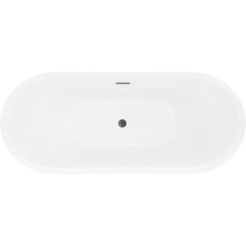 MEXEN/S - Lotos voľne stojaca vaňa 170 x 75, biela/čierna, sifón a prepad grafit metal 52051707775-95