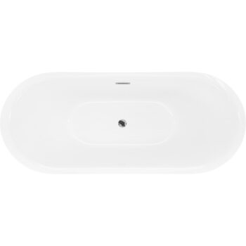MEXEN/S - Lotos voľne stojaca vaňa 180 x 75, biela, sifón a prepad chróm 52051807700-01