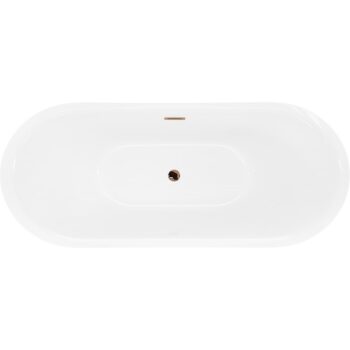MEXEN/S - Lotos voľne stojaca vaňa 180 x 75, biela, sifón a prepad ružové zlato 52051807700-60