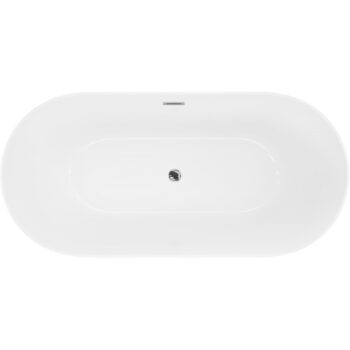 MEXEN/S - Luna Slim voľne stojaca vaňa 170 x 75, biela, sifón a prepad chróm 52041707500-01