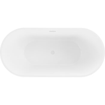 MEXEN/S - Luna voľne stojaca vaňa 140 x 75, biela/čierna, sifón a prepad biela 52031407575-20