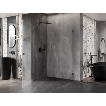 MEXEN/S - Lunar-B Duo sprchovací kút dvere krídlové 100 x 80, transparent, grafit metal 832-100L-080P-95-00