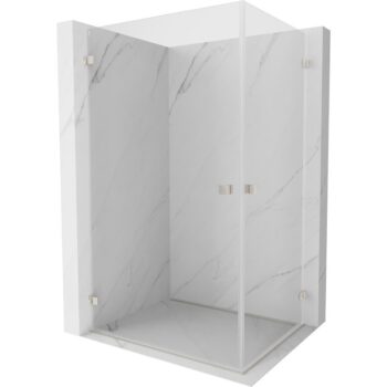 MEXEN/S - Lunar-B Duo sprchovací kút dvere krídlové 100 x 85, transparent, nikel kartáčovaný 832-100L-085P-97-00