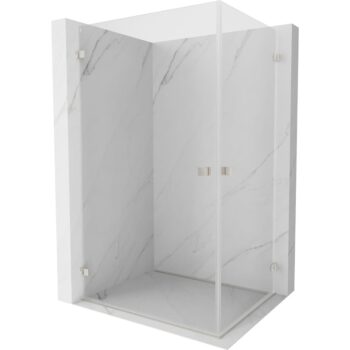 MEXEN/S - Lunar-B Duo sprchovací kút dvere krídlové 100 x 90, transparent, nikel kartáčovaný 832-100L-095P-97-00