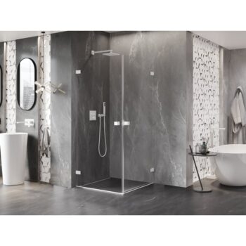 MEXEN/S - Lunar-B Duo sprchovací kút dvere krídlové 70 x 70, transparent, biela 832-070L-070P-20-00