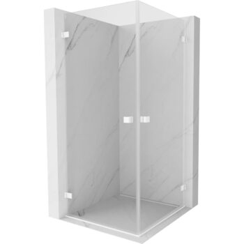 MEXEN/S - Lunar-B Duo sprchovací kút dvere krídlové 75 x 75, transparent, biela 832-075L-075P-20-00