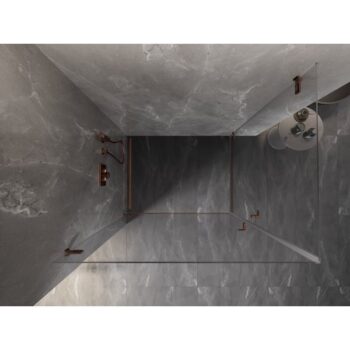 MEXEN/S - Lunar-B Duo sprchovací kút dvere krídlové 80 x 70, transparent, ružové zlato 832-080L-070P-60-00