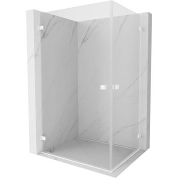MEXEN/S - Lunar-B Duo sprchovací kút dvere krídlové 80 x 75, transparent, biela 832-080L-075P-20-00