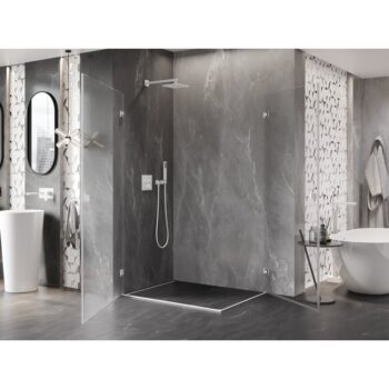 MEXEN/S - Lunar-B Duo sprchovací kút dvere krídlové 85 x 70, transparent, biela 832-085L-070P-20-00