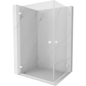 MEXEN/S - Lunar-B Duo sprchovací kút dvere krídlové 85 x 75, transparent, biela 832-085L-075P-20-00