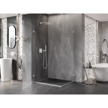 MEXEN/S - Lunar-B Duo sprchovací kút dvere krídlové 85 x 75, transparent, biela 832-085L-075P-20-00