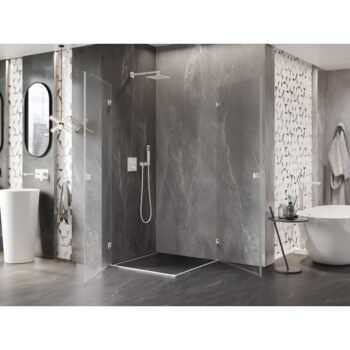 MEXEN/S - Lunar-B Duo sprchovací kút dvere krídlové 85 x 85, transparent, biela 832-085L-085P-20-00