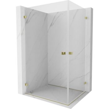 MEXEN/S - Lunar-B Duo sprchovací kút dvere krídlové 90 x 70, transparent, zlato 832-090L-070P-50-00