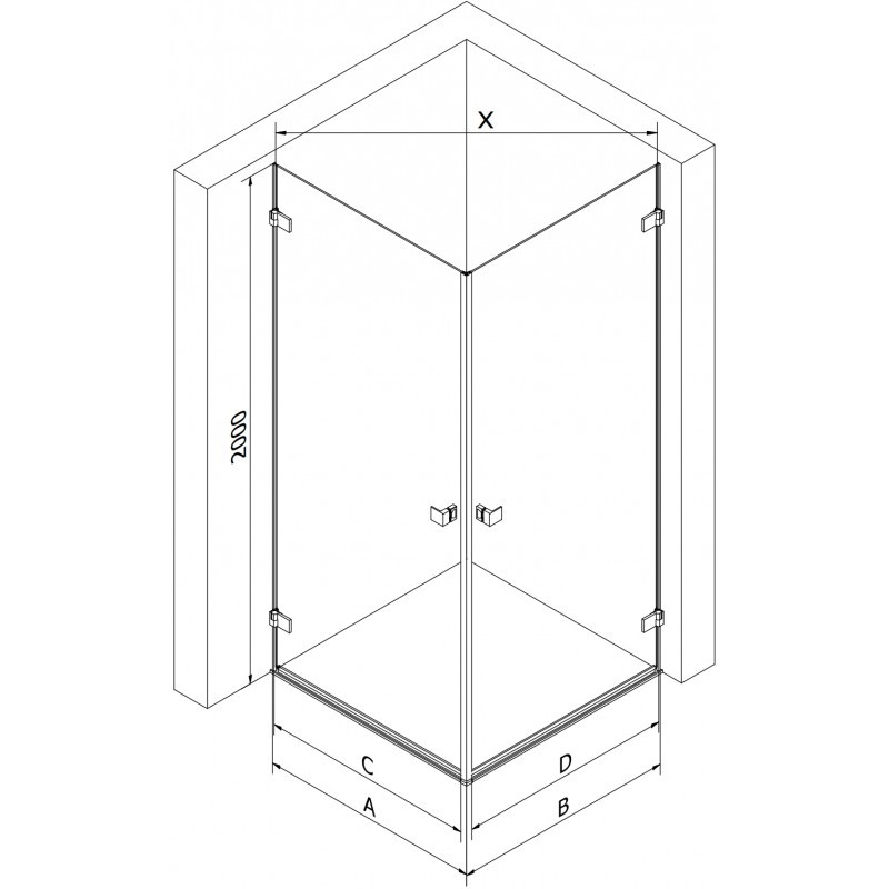 MEXEN/S - Lunar-B Duo sprchovací kút dvere krídlové 90 x 80, transparent, čierna 832-090L-080P-70-00 MEXEN/S - Lunar-B Duo sprchovací kút dvere krídlové 90 x 80, transparent, čierna 832-090L-080P-70-00