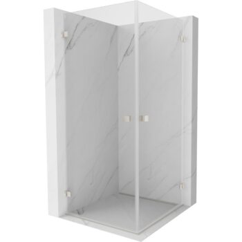 MEXEN/S - Lunar-B Duo sprchovací kút dvere krídlové 90 x 90, transparent, nikel kartáčovaný 832-090L-090P-97-00