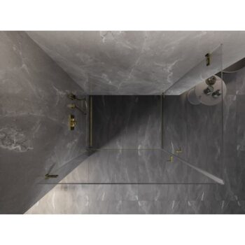 MEXEN/S - Lunar-B Duo sprchovací kút dvere krídlové 95 x 75, transparent, zlato 832-095L-075P-50-00