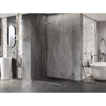 MEXEN/S - Lunar-B Duo sprchovací kút dvere krídlové 95 x 90, transparent, nikel kartáčovaný 832-095L-090P-97-00
