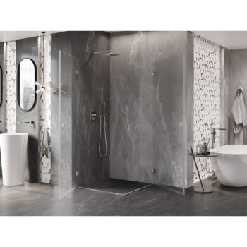 MEXEN/S - Lunar-B Duo sprchovací kút dvere krídlové 95 x 95, transparent, chróm 832-095L-095P-01-00