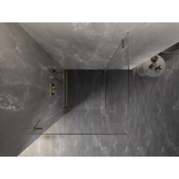 MEXEN/S - Lunar-B Duo sprchovací kút dvere krídlové 95 x 95, transparent, zlato kartáčovaná 832-095L-095P-55-00