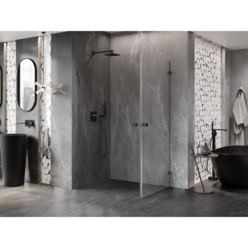 MEXEN/S - Lunar-B Duo sprchový kút dvere krídlové 95 x 75, transparent, grafit metal 832-095L-075P-95-00