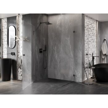 MEXEN/S - Lunar-B Duo sprchový kút dvere krídlové 95 x 75, transparent, grafit metal 832-095L-075P-95-00