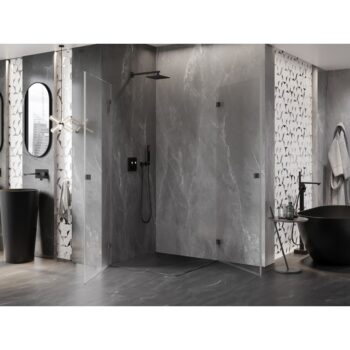 MEXEN/S - Lunar-B Duo sprchový kút dvere krídlové 95 x 95, transparent, grafit metal 832-095L-095P-95-00