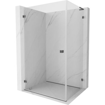 MEXEN/S - Lunar-B L sprchový kút dvere krídlové ľavá 75 x 70, transparent, grafit kartáčovaná 832L-075-070-66-00-L