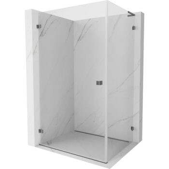 MEXEN/S - Lunar-B L sprchový kút dvere krídlové ľavá 75 x 70, transparent, grafit metal 832L-075-070-95-00-L