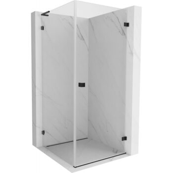MEXEN/S - Lunar-B L sprchový kút dvere krídlové pravá 70 x 70, transparent, čierna 832L-070-070-70-00-P