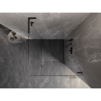 MEXEN/S - Lunar-B L sprchový kút dvere krídlové pravá 70 x 70, transparent, čierna 832L-070-070-70-00-P