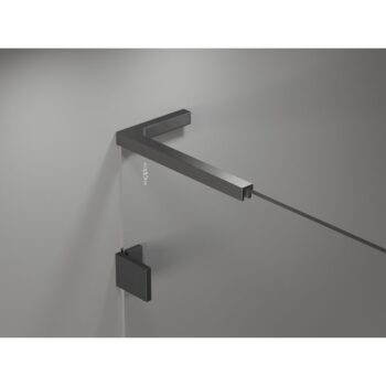 MEXEN/S - Lunar-B L sprchový kút dvere krídlové pravá 70 x 70, transparent, grafit kartáčovaná 832L-070-070-66-00-P