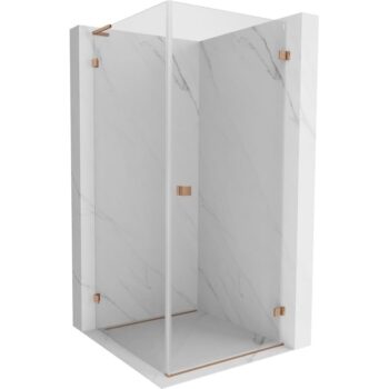 MEXEN/S - Lunar-B L sprchový kút dvere krídlové pravá 70 x 70, transparent, meď kartáčovaná 832L-070-070-65-00-P
