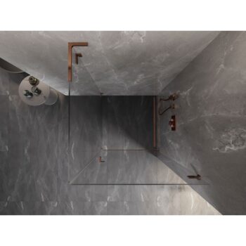 MEXEN/S - Lunar-B L sprchový kút dvere krídlové pravá 70 x 70, transparent, ružové zlato 832L-070-070-60-00-P