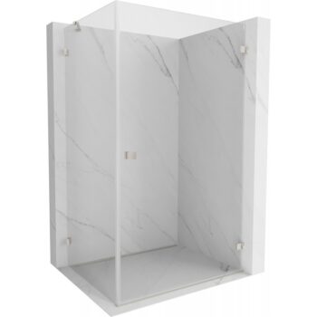 MEXEN/S - Lunar-B L sprchový kút dvere krídlové pravá 80 x 70, transparent, nikel kartáčovaný 832L-080-070-97-00-P