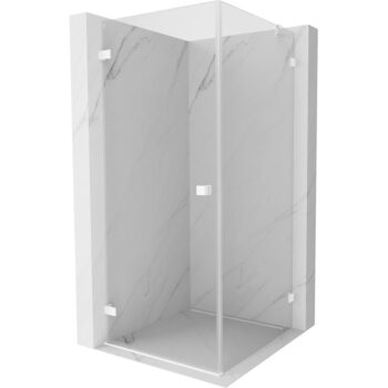 MEXEN/S - Lunar-B sprchovací kút dvere krídlové ľavá 70 x 70, transparent, biela 832-070-070-20-00-L