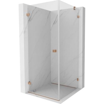 MEXEN/S - Lunar-B sprchovací kút dvere krídlové ľavá 70 x 70, transparent, meď kartáčovaná 832-070-070-65-00-L