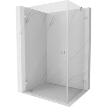 MEXEN/S - Lunar-B sprchovací kút dvere krídlové ľavá 80 x 70, transparent, nikel kartáčovaný 832-080-070-97-00-L
