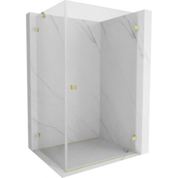MEXEN/S - Lunar-B sprchovací kút dvere krídlové pravá 100 x 70, transparent, zlato kartáčovaná 832-100-070-55-00-P
