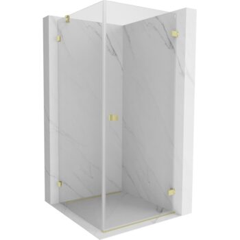 MEXEN/S - Lunar-B sprchovací kút dvere krídlové pravá 70 x 70, transparent, zlato kartáčovaná 832-070-070-55-00-P