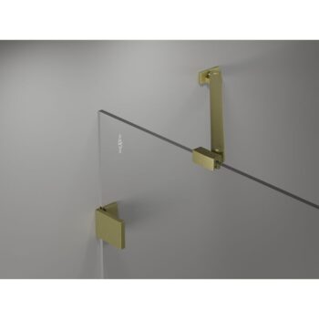 MEXEN/S - Lunar-B sprchovací kút dvere krídlové pravá 75 x 70, transparent, zlato kartáčovaná 832-075-070-55-00-P