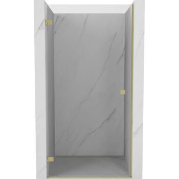 MEXEN/S - Lunar-B sprchové dvere krídlové ľavé 65, transparent, zlatá kartáčovaná 832-065-000-55-00-L