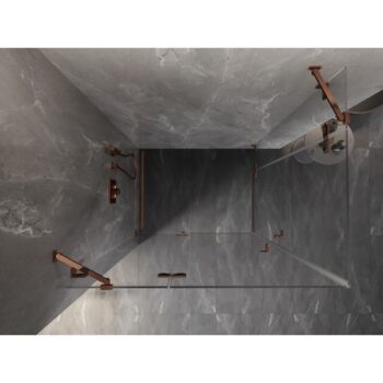 MEXEN/S - Lunar Duo sprchovací kút dvere krídlové 100 x 95, transparent, ružové zlato 834-100L-095P-60-00