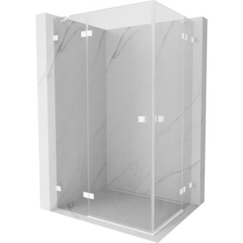 MEXEN/S - Lunar Duo sprchovací kút dvere krídlové 115 x 75, transparent, biela 834-115L-075P-20-00