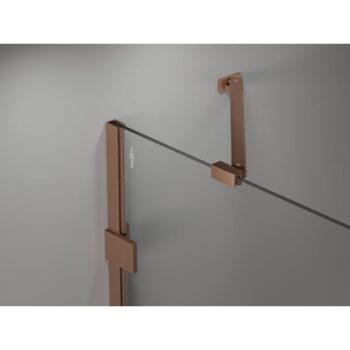 MEXEN/S - Lunar Duo sprchovací kút dvere krídlové 75 x 70, transparent, meď kartáčovaná 834-075L-070P-65-00