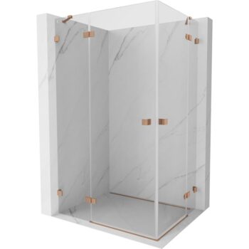 MEXEN/S - Lunar Duo sprchovací kút dvere krídlové 85 x 70, transparent, meď kartáčovaná 834-085L-070P-65-00
