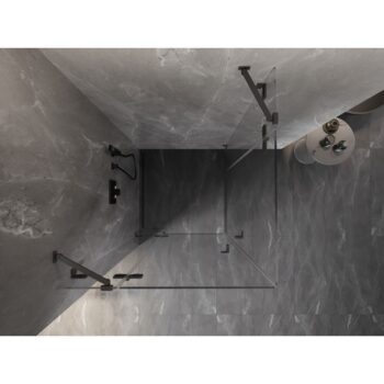 MEXEN/S - Lunar Duo sprchový kút dvere krídlové 85 x 85, transparent, grafit metal 834-085L-085P-95-00