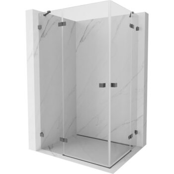 MEXEN/S - Lunar Duo sprchový kút dvere krídlové 90 x 70, transparent, grafit kartáčovaná 834-090L-070P-66-00