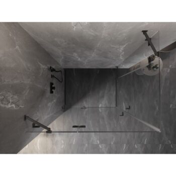 MEXEN/S - Lunar Duo sprchový kút dvere krídlové 90 x 80, transparent, grafit metal 834-090L-080P-95-00